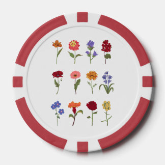Floral Poker Chip | Elegant Design Casino Chip