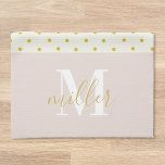 Floral Polka Dots Family Name Kitchen Hand Towel<br><div class="desc">Custom-designed kitchen hand towel featuring personalized calligraphy family name and monogram with elegant watercolor floral on a beige polka dots pattern.</div>