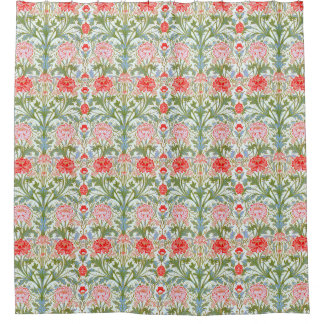 Floral Polyester Fabric Shower Curtain