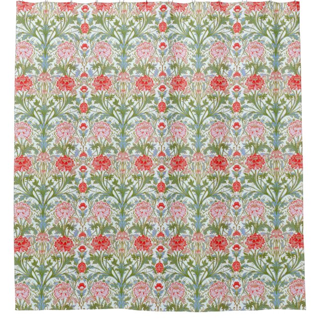 Floral Polyester Fabric Shower Curtain (Front)