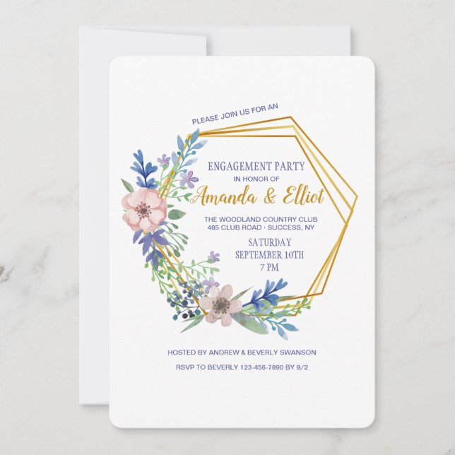Floral Polygon Invitation (Front)