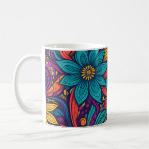 Floral pop art print coffee mug