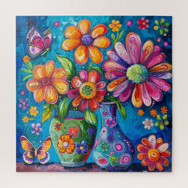 Floral Pop Art Puzzle (Vertical)