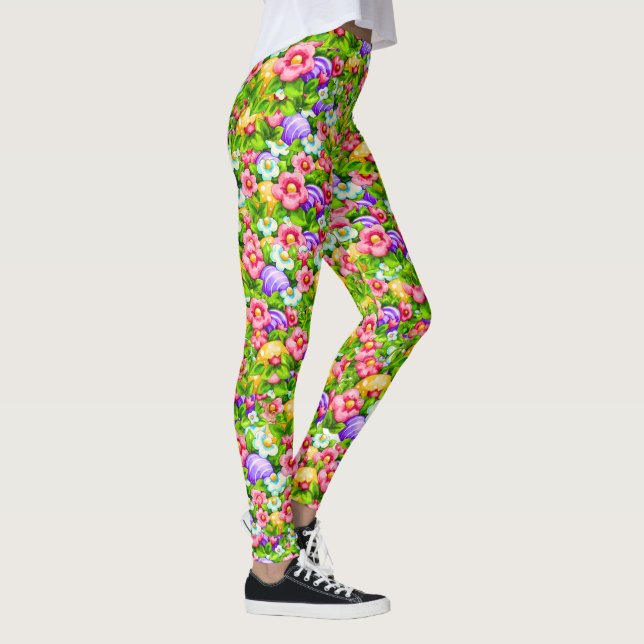Floral Pop Spring Easter Leggings (Right)