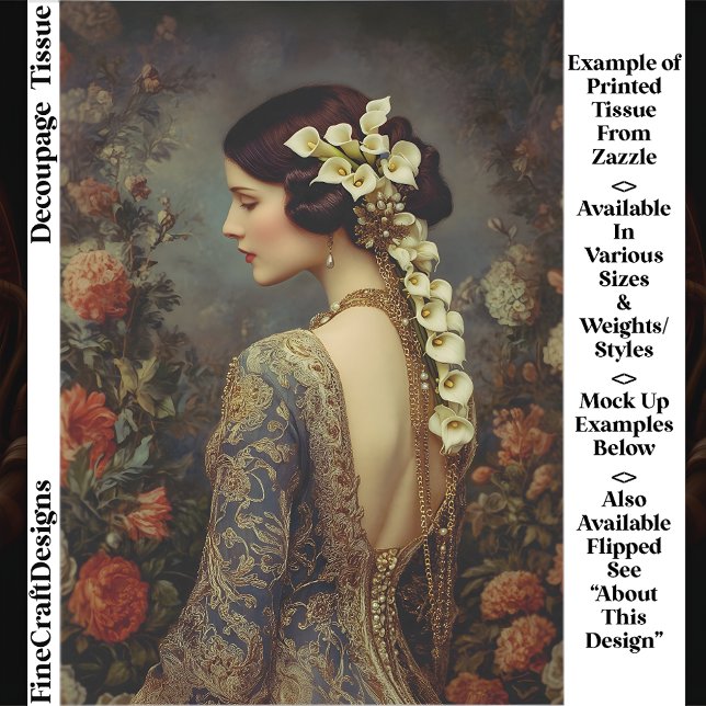 Floral Portrait & Calla Lillies EZ9L Decoupage Tissue Paper (Creator Uploaded)