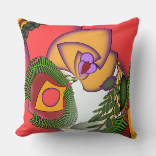 Floral Portrait Exploded Throw Pillow