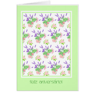 Floral Portugais Salutation Anniversaire