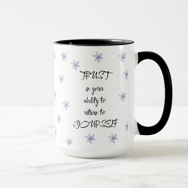 Floral Positive Quote Gift For Her Him Mindfulness Mug (Right)