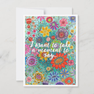 Floral Postcard printed from original artwork. 