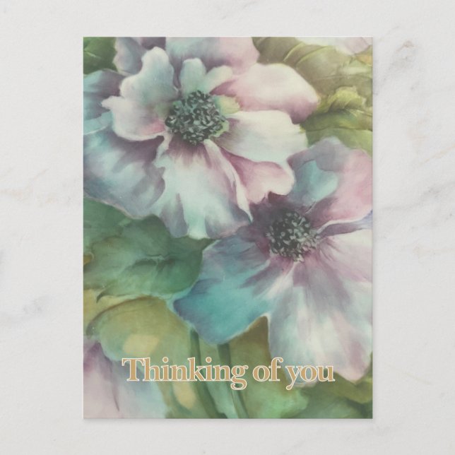 Floral Postcard Thinking Of You (Front)