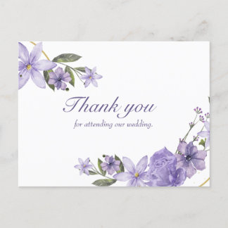Floral  postcard wedding thank yous