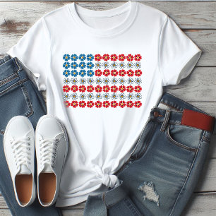 Floral Preppy 4 juillet femmes t-shirt fleurs