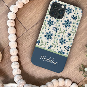 Floral Pretty Blue Pattern Trendy Inspirivity  iPhone 13 Pro Max Case