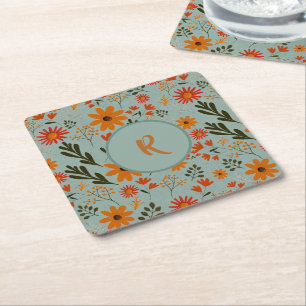 Floral Pretty Colourful Flowers Coaster