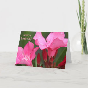 floral, pretty pink blooms card