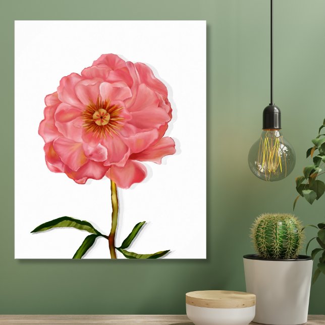 Floral Pretty Pink Peony Flower Art Canvas Print (Creator Uploaded)