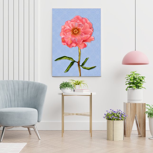 Floral Pretty Pink Peony Flower Art Canvas Print (Creator Uploaded)