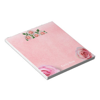 Floral Pretty Pink Rose  Happy Valentine's Day  Notepad