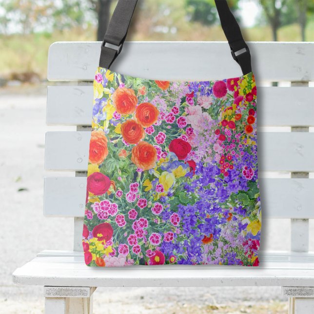 Floral pretty spring summer boho colourful tote ba (Creator Uploaded)