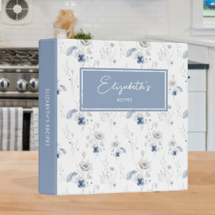 Floral Pretty Wildflower Personalized Recipe Binder