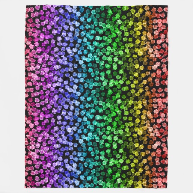 floral pride black rainbow blanket (Front)