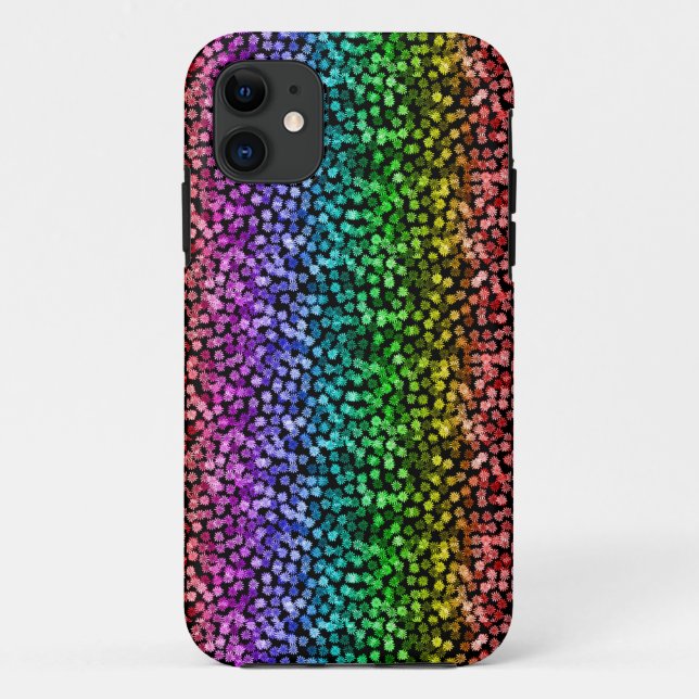 floral pride black rainbow iphone case (Back)