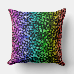 floral pride black rainbow pillow
