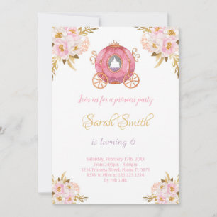 Floral princess birthday invitation