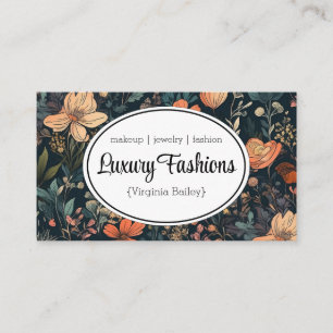 Floral Print Background Business Card