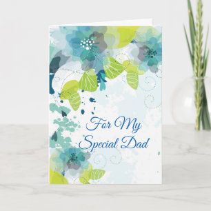 Floral Print Custom Name Card-Father's Day Card