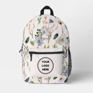 Floral Print Customize Image Logo Printed Backpack