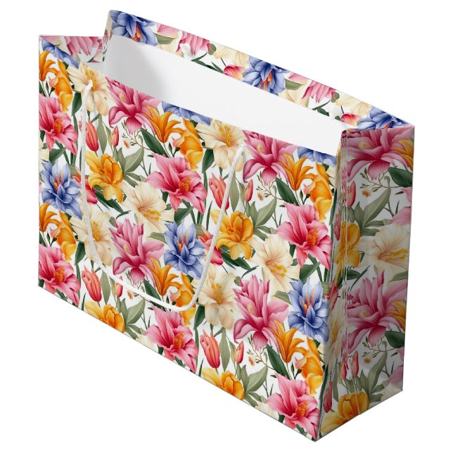 Floral Print Gift Bag (Front Angled)