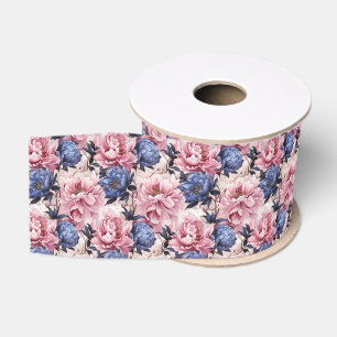 Floral Print Grosgrain Ribbon