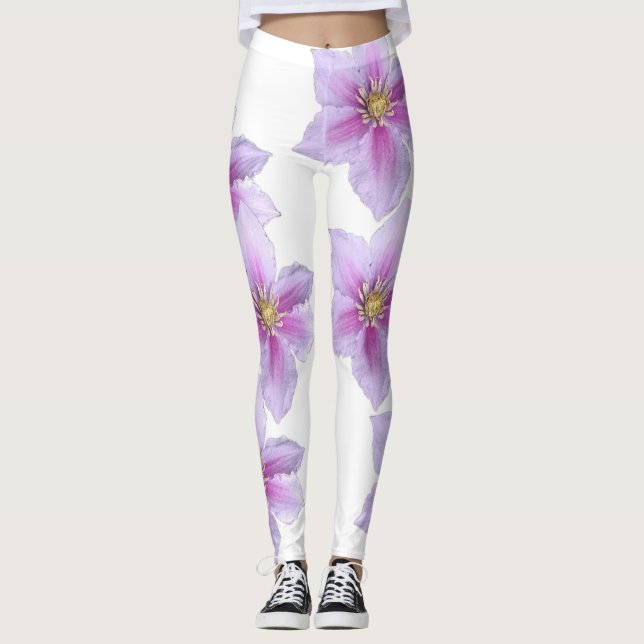 Floral Print Leggings–Elegant & Stylish Activewear Leggings (Front)