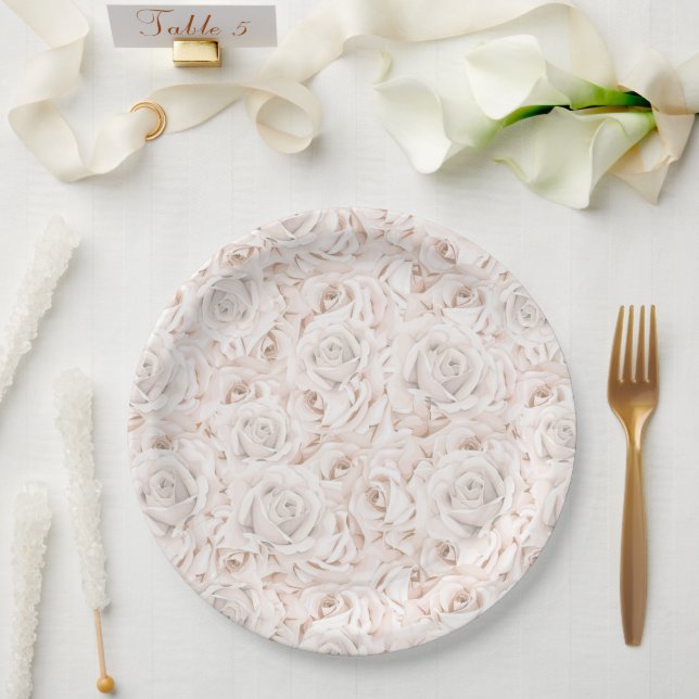 Floral Print  Paper Plate (Wedding)
