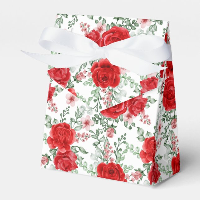 Floral Print Party Favour Box  (Front Side)