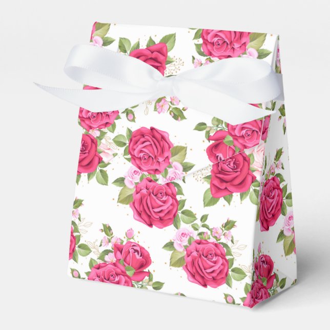 Floral Print Party Favour Box  (Front Side)