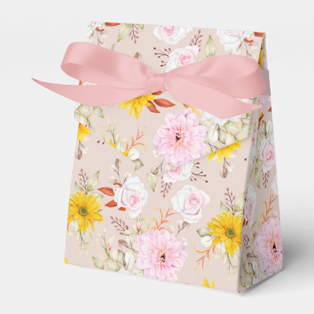 Floral Print Party Favour Box  (Front Side)