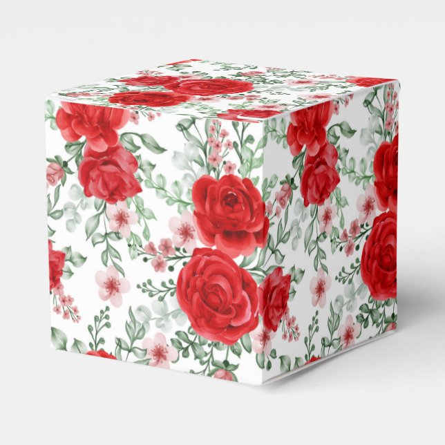 Floral Print Party Favour Box  (Front Side)