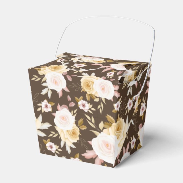 Floral Print Party Favour Box  (Front Side)