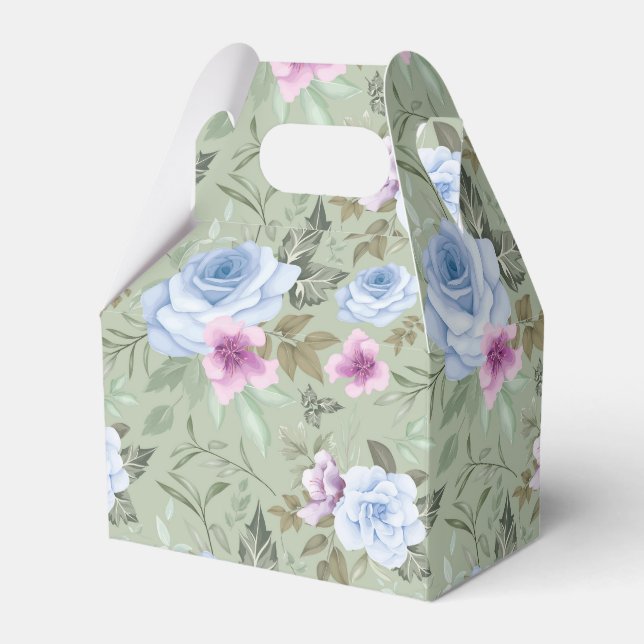 Floral Print Party Favour Box  (Front Side)