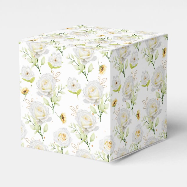 Floral Print Party Favour Box  (Front Side)