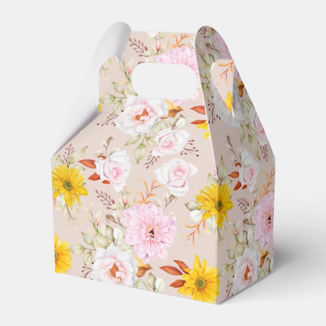 Floral Print Party Favour Box  (Front Side)