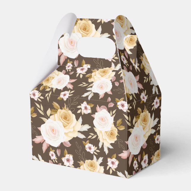Floral Print Party Favour Box  (Front Side)