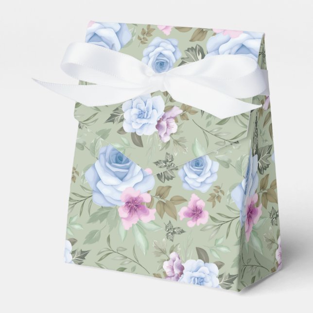Floral Print Party Favour Box  (Front Side)