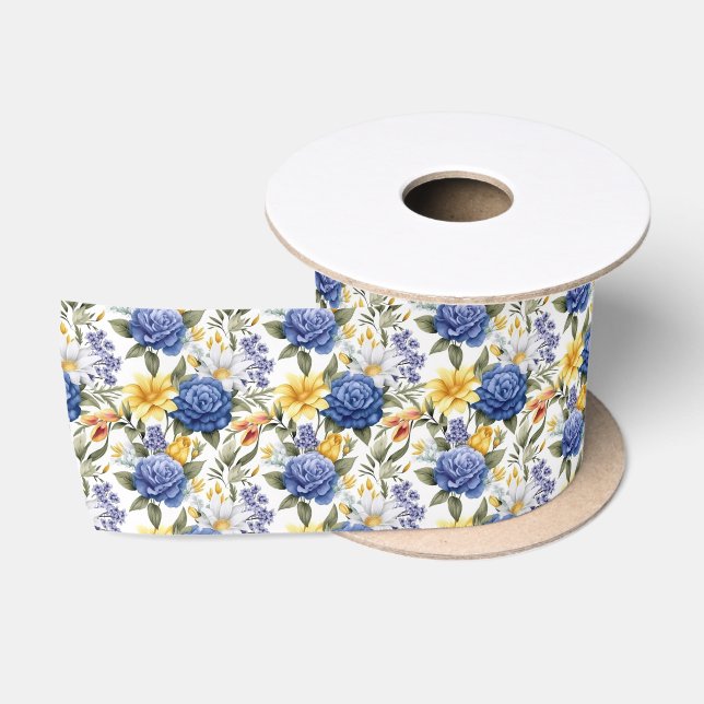 Floral Print Satin Ribbon (Spool)