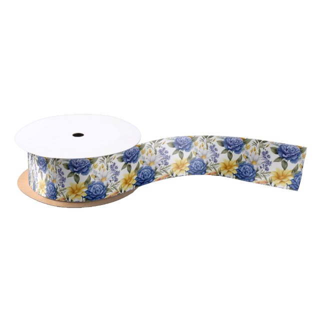 Floral Print Satin Ribbon (Spool)