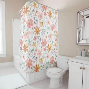 Floral Print Shower Curtain