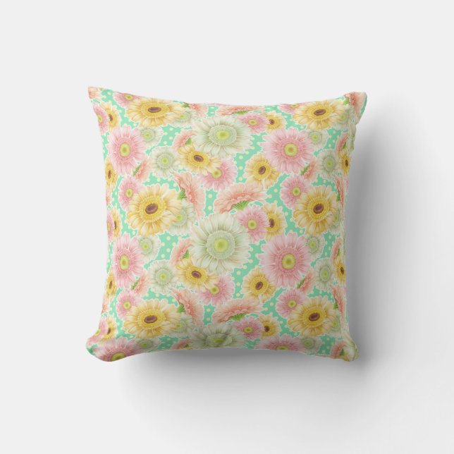 Floral Printed Throw Pillow (Front)