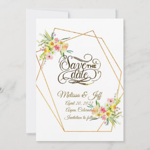 Floral printemps Enregistrer la date Invitation